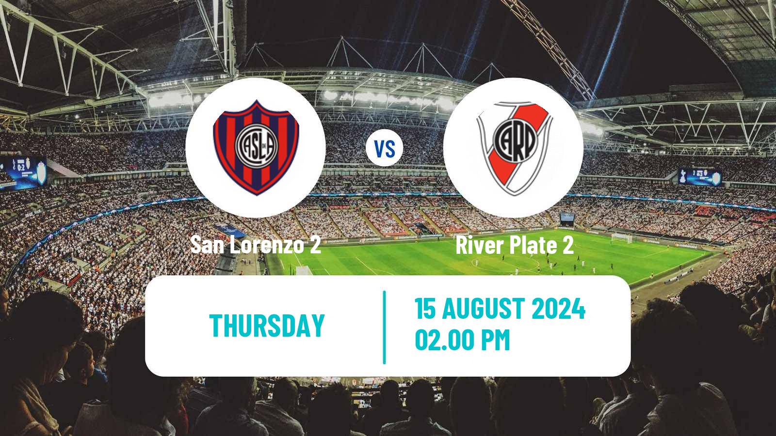 Soccer Argentinian Reserve League San Lorenzo 2 - River Plate 2