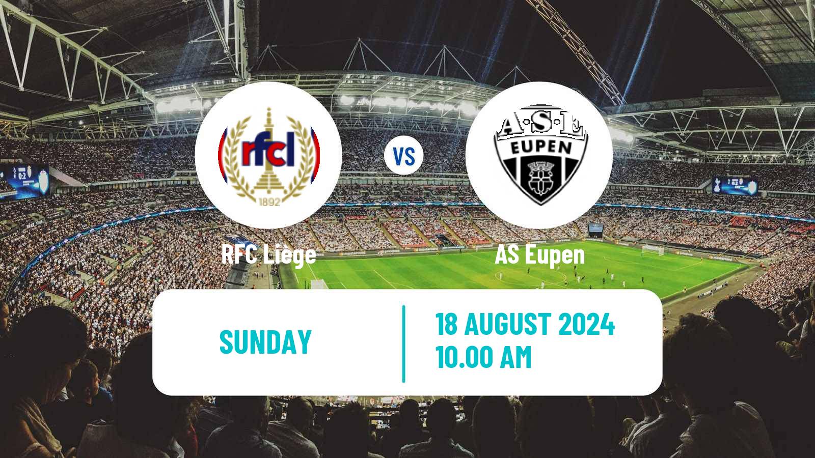 Soccer Belgian Сhallenger Pro League RFC Liège - Eupen