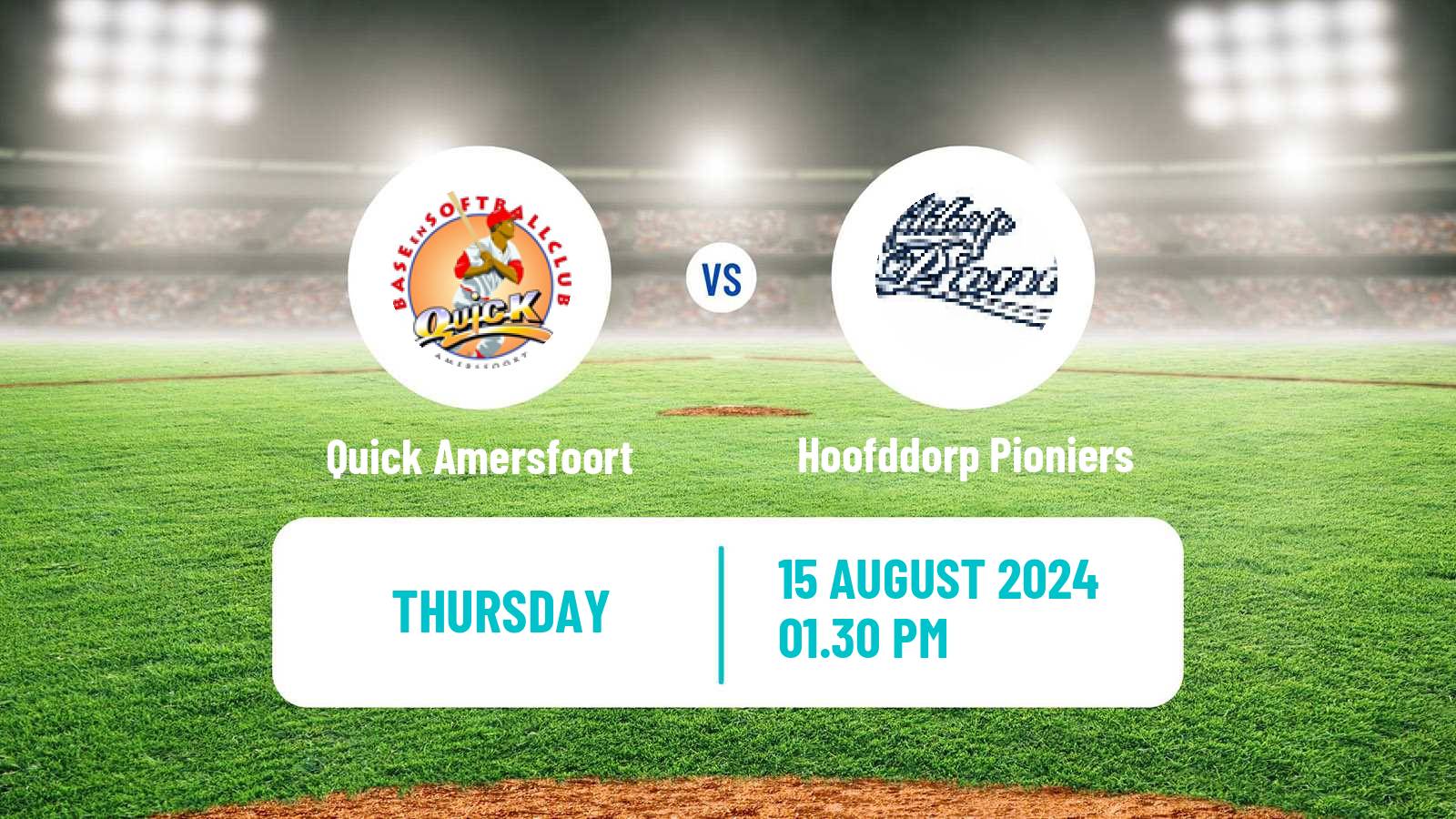 Baseball Dutch Hoofdklasse Baseball Quick Amersfoort - Hoofddorp Pioniers