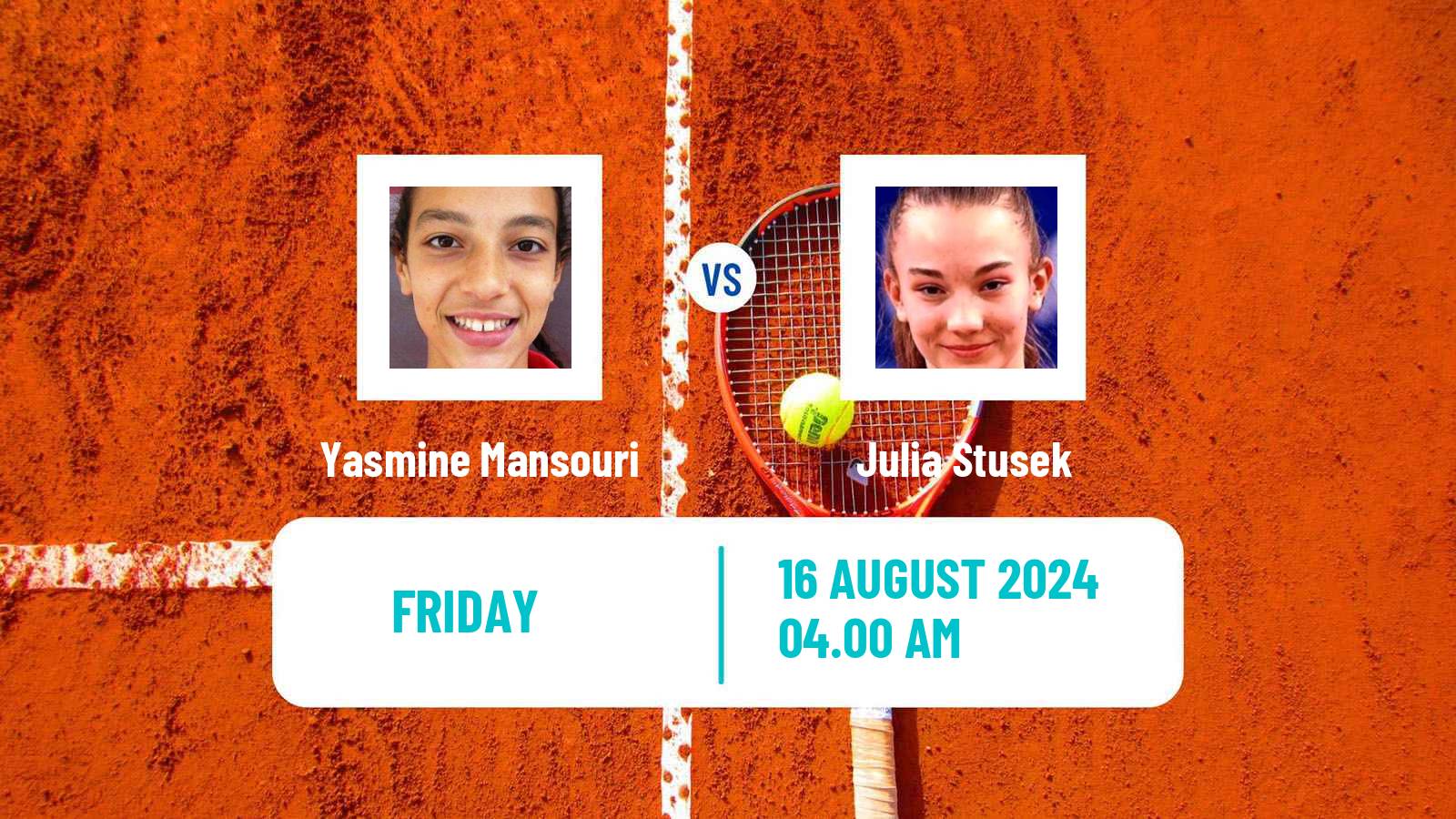 Tennis ITF W15 Monastir 31 Women Yasmine Mansouri - Julia Stusek