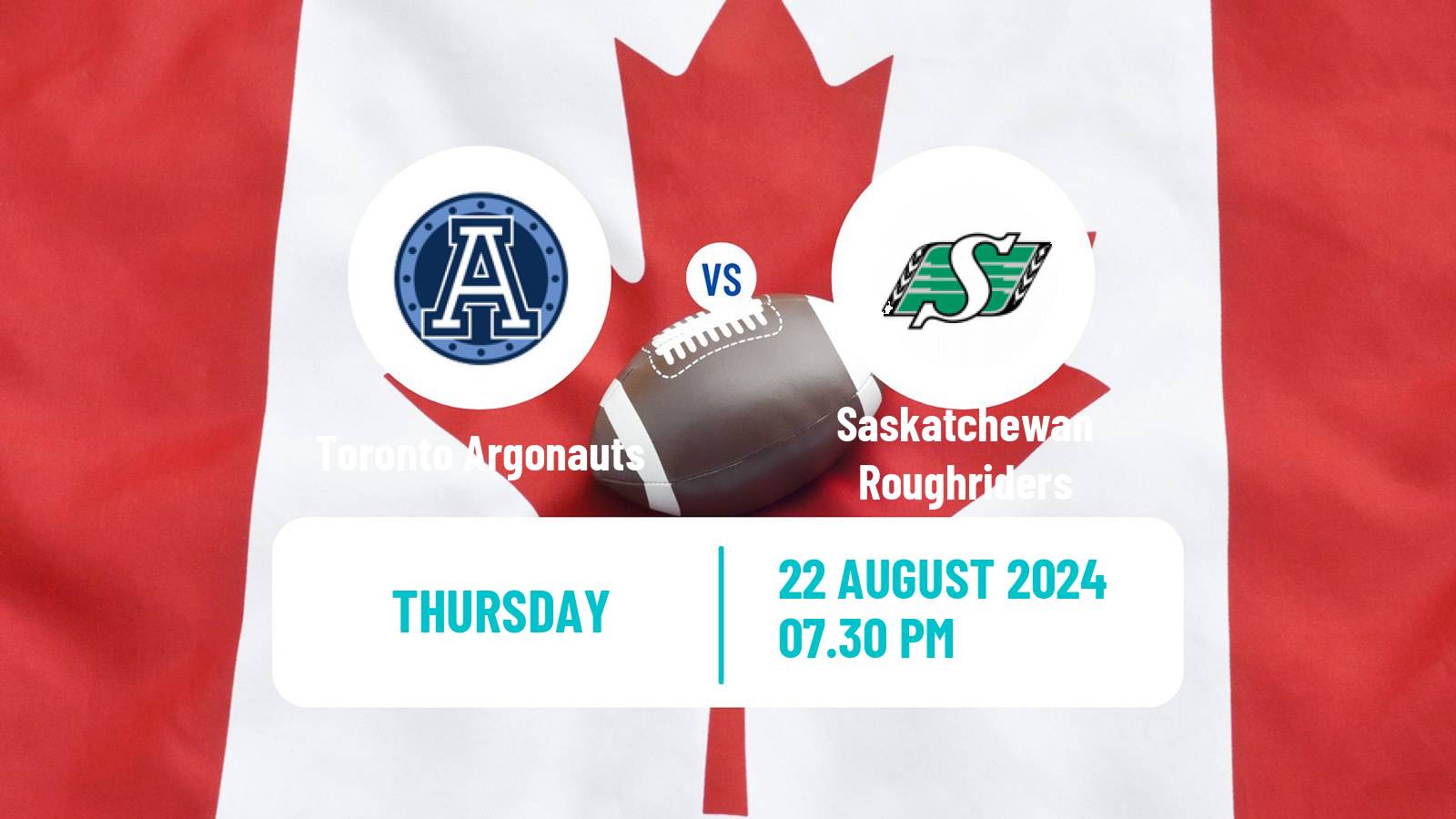 Canadian football CFL Toronto Argonauts - Saskatchewan Roughriders