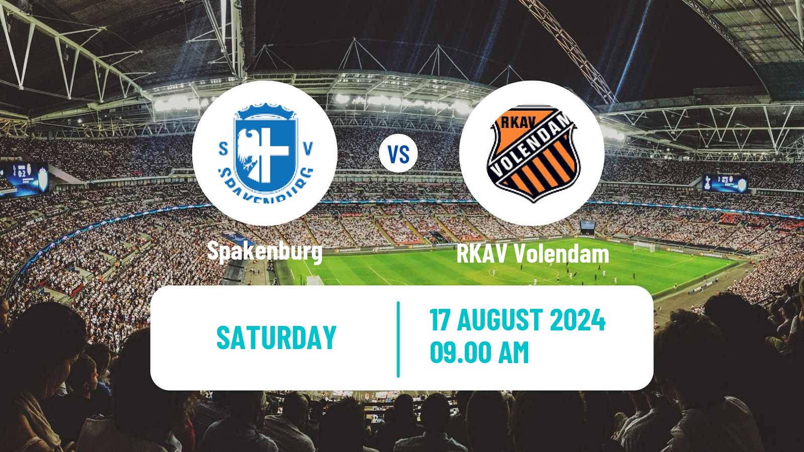 Soccer Dutch Tweede Divisie Spakenburg - RKAV Volendam