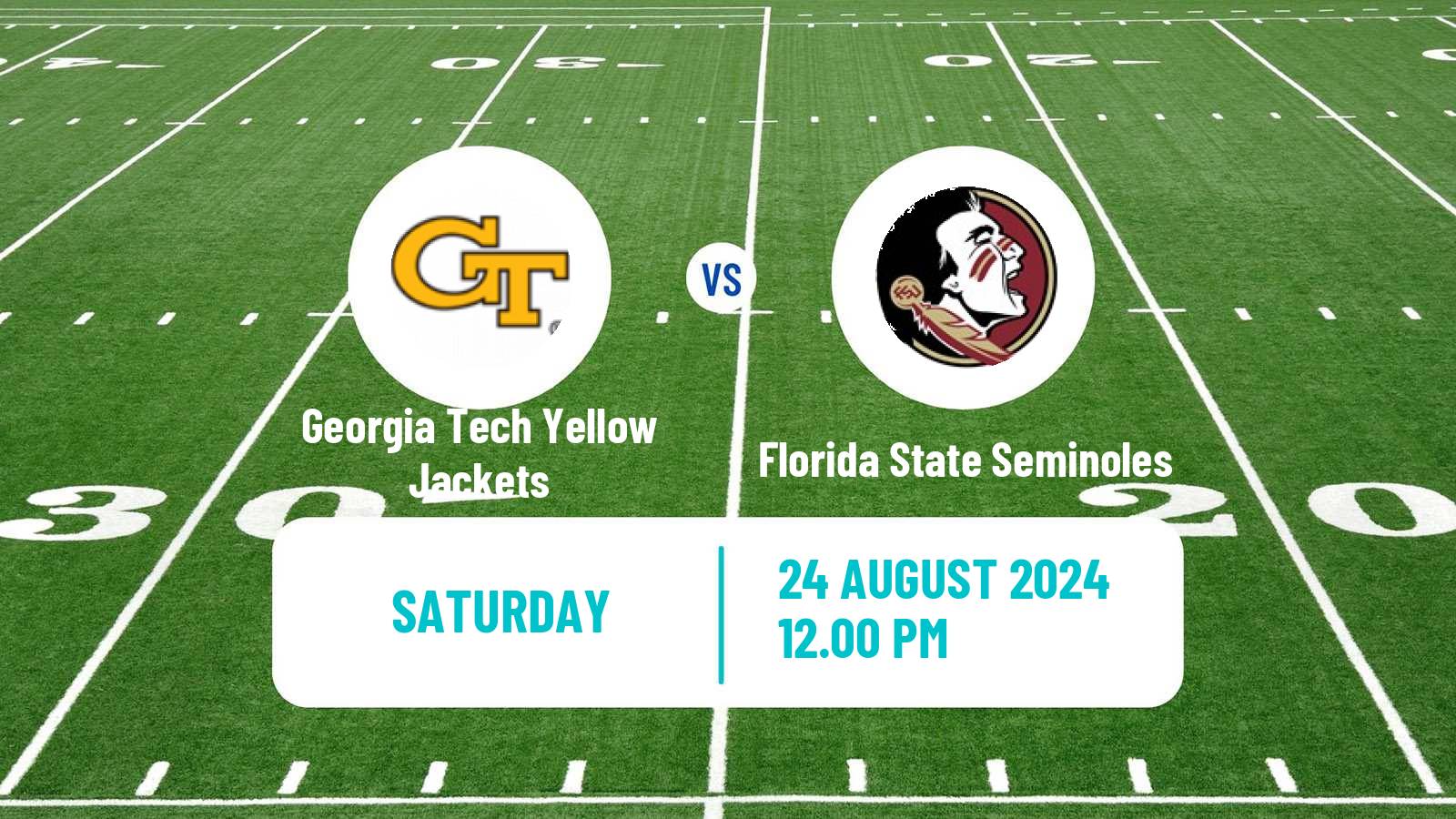 American football NCAA College Football Georgia Tech Yellow Jackets - Florida State Seminoles