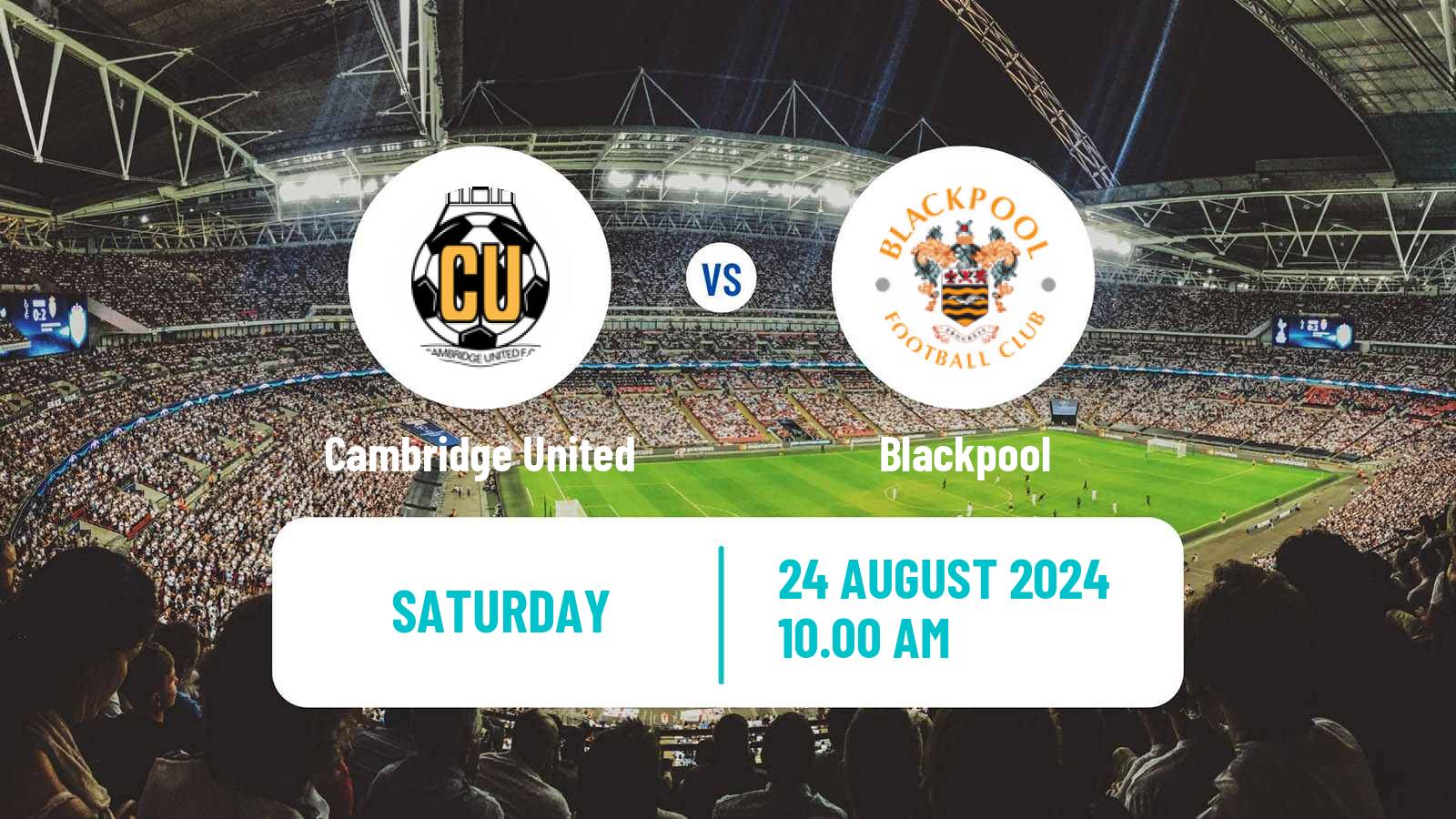 Soccer English League One Cambridge United - Blackpool