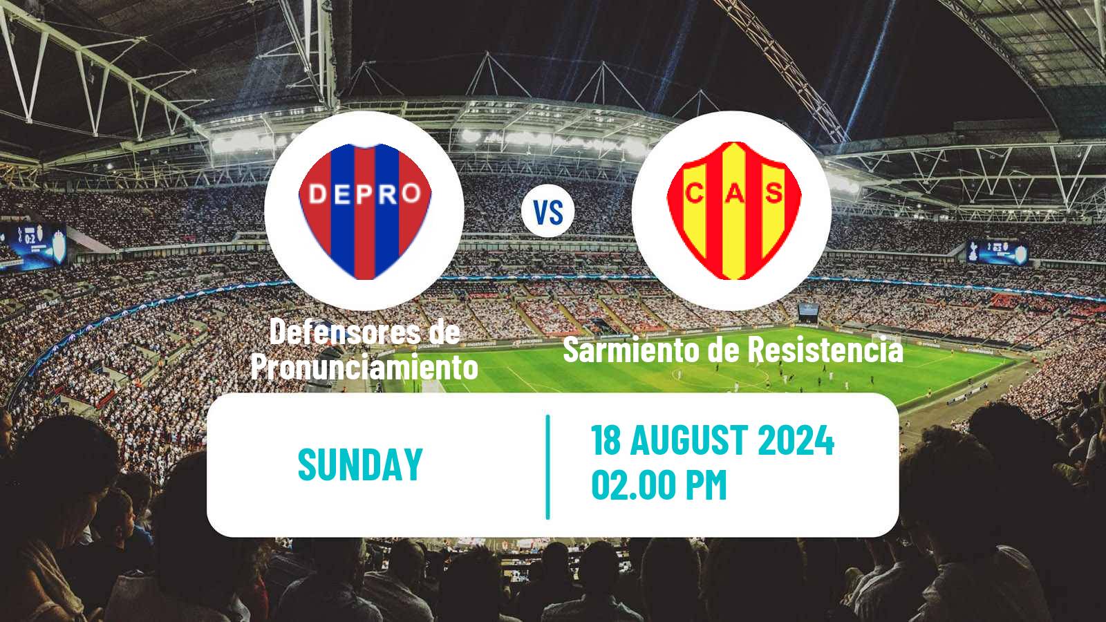 Soccer Argentinian Torneo Federal Defensores de Pronunciamiento - Sarmiento de Resistencia