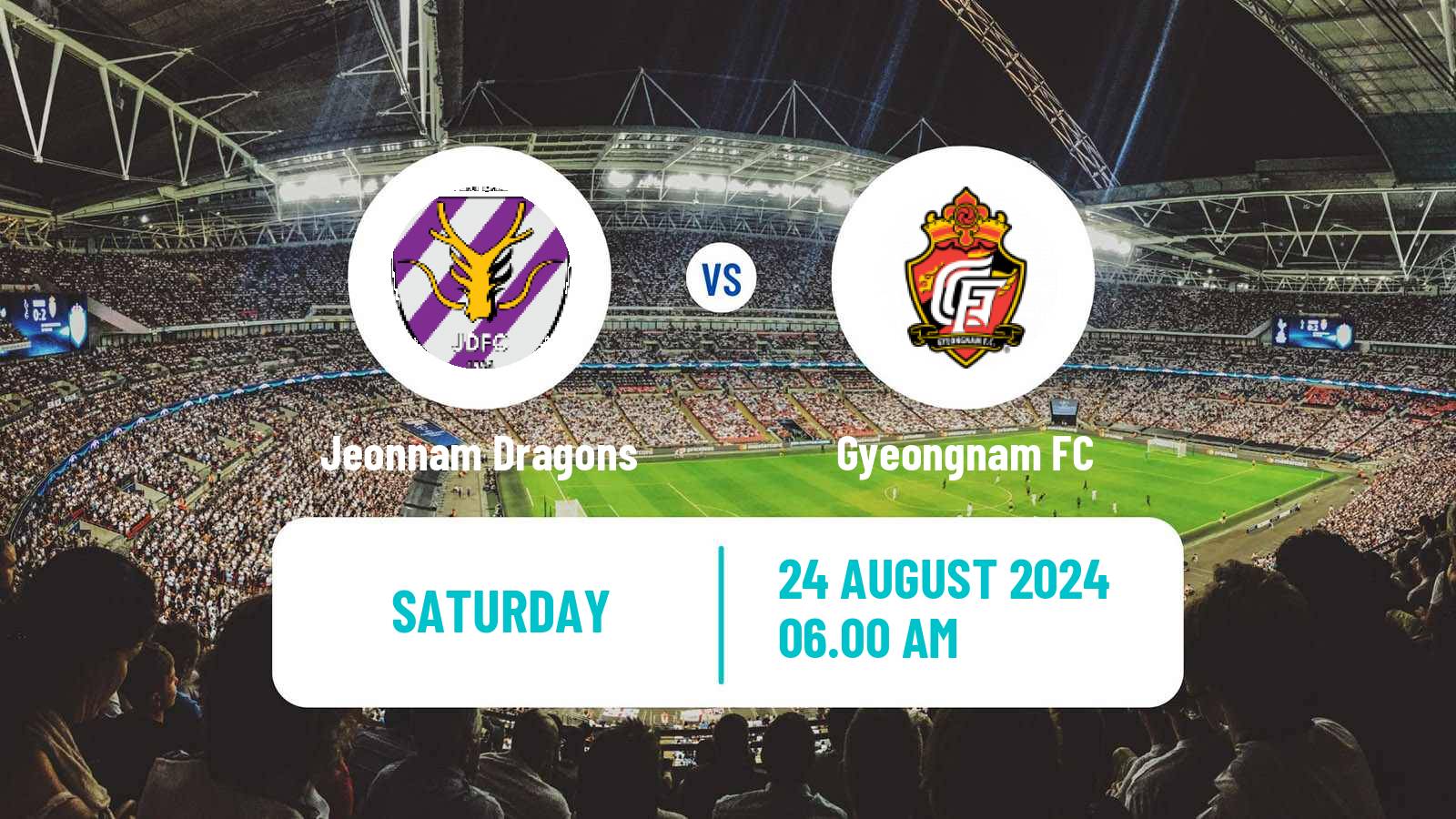 Soccer South Korean K-League 2 Jeonnam Dragons - Gyeongnam