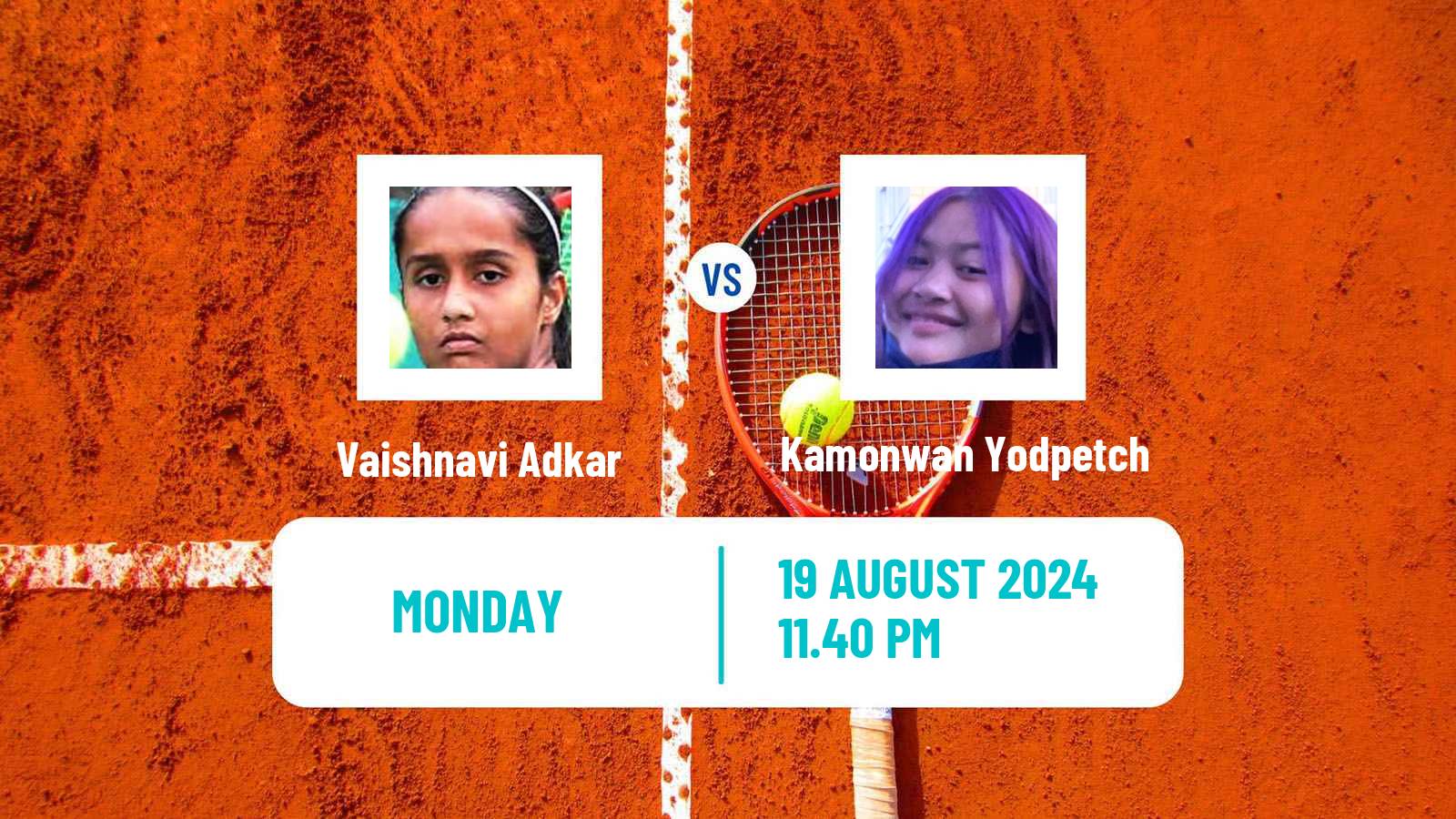 Tennis ITF W15 Nakhon Si Thammarat 5 Women Vaishnavi Adkar - Kamonwan Yodpetch