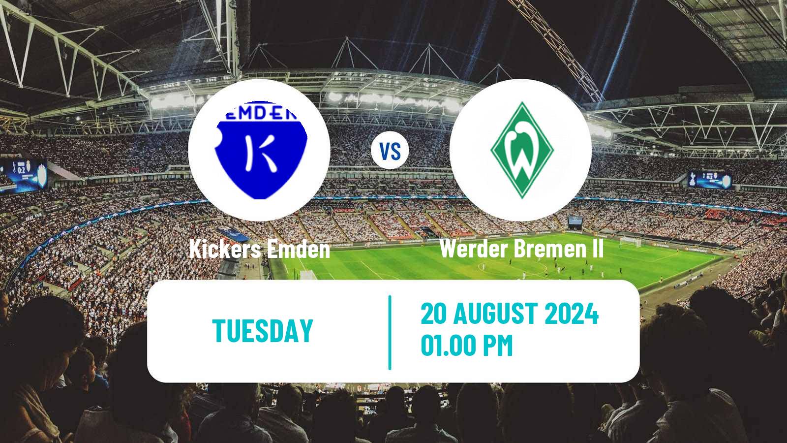 Soccer German Regionalliga North Kickers Emden - Werder Bremen II