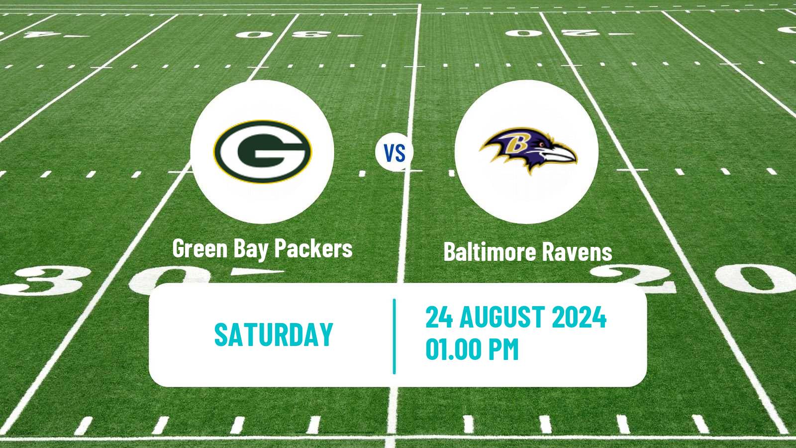 American football NFL Green Bay Packers - Baltimore Ravens