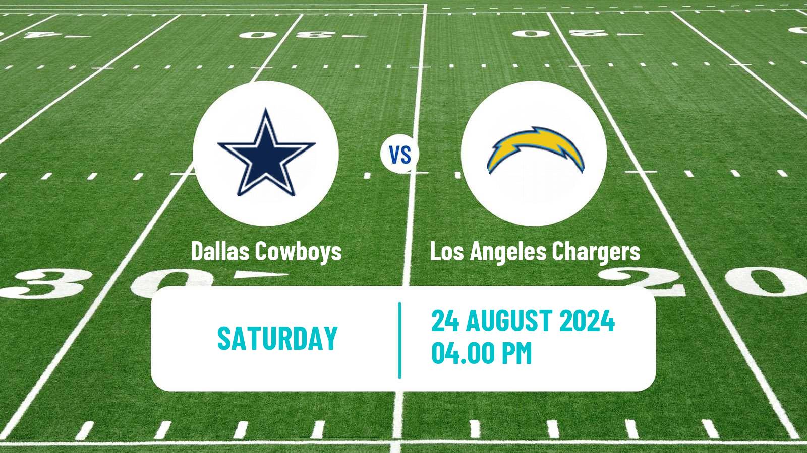 American football NFL Dallas Cowboys - Los Angeles Chargers