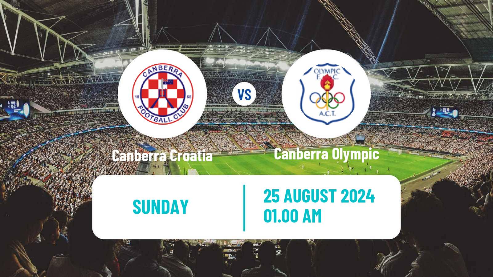 Soccer Australian NPL ACT Canberra Croatia - Canberra Olympic