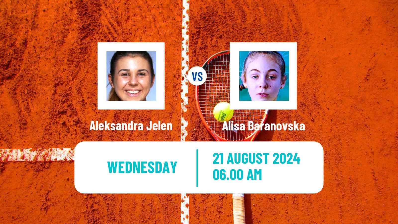 Tennis ITF W15 Krakow Women Aleksandra Jelen - Alisa Baranovska