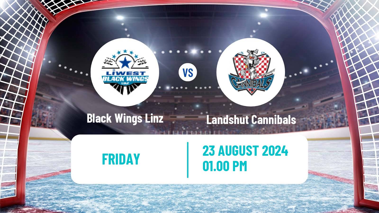 Hockey Club Friendly Ice Hockey Black Wings Linz - Landshut Cannibals