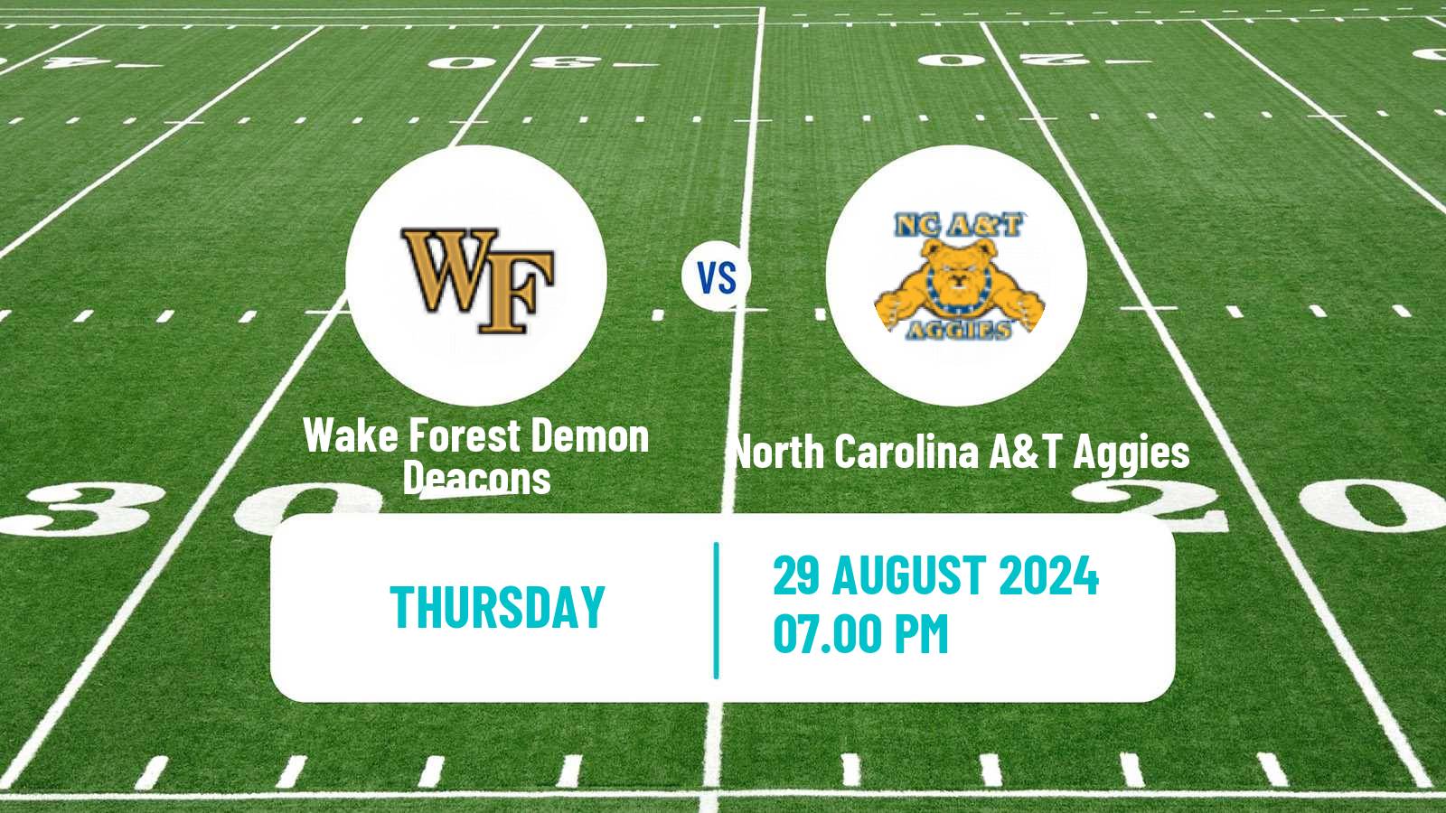 American football NCAA College Football Wake Forest Demon Deacons - North Carolina A&T Aggies