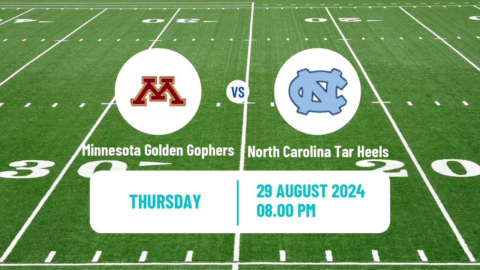 American football NCAA College Football Minnesota Golden Gophers - North Carolina Tar Heels