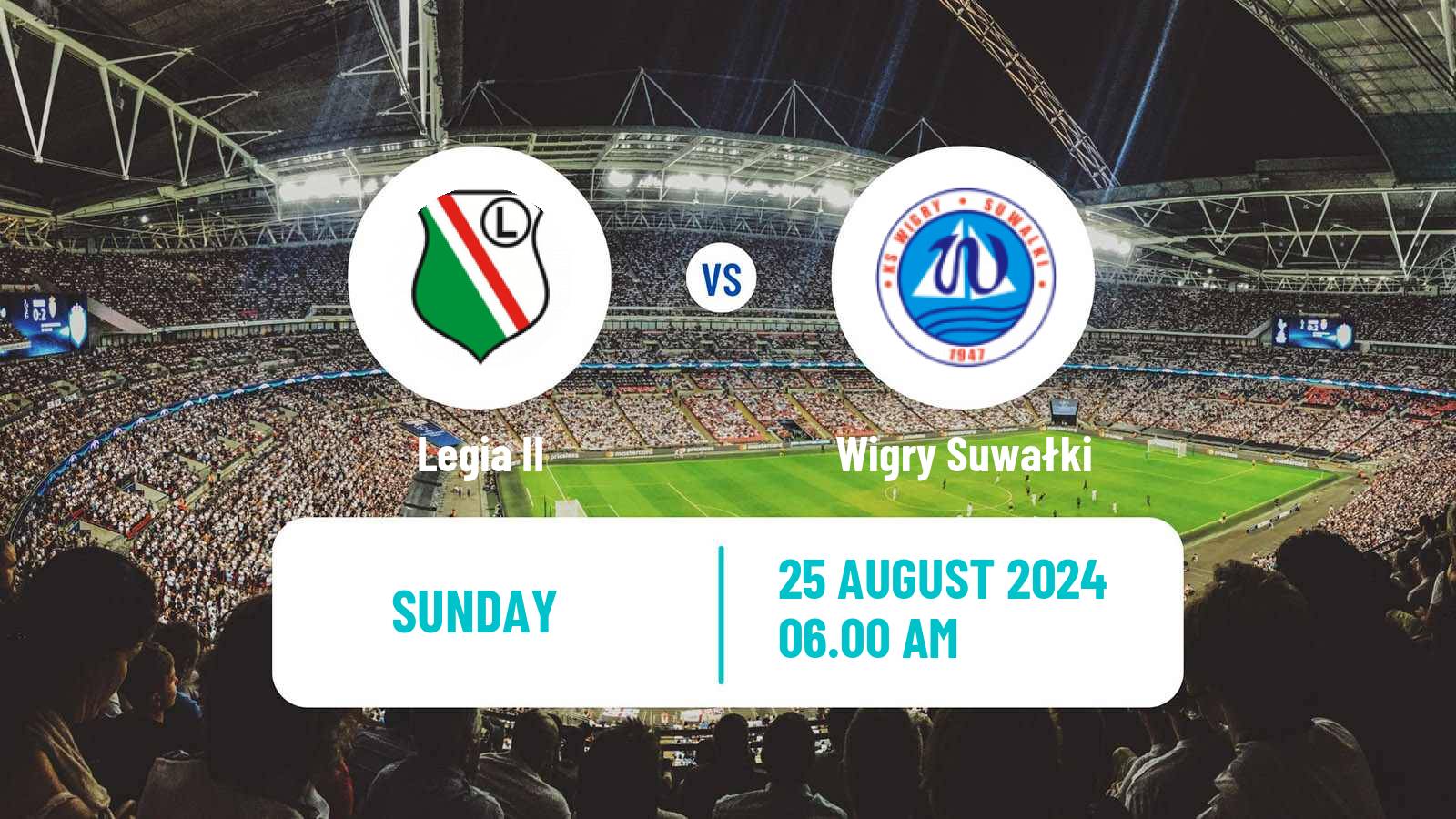 Soccer Polish Division 3 - Group I Legia II - Wigry Suwałki