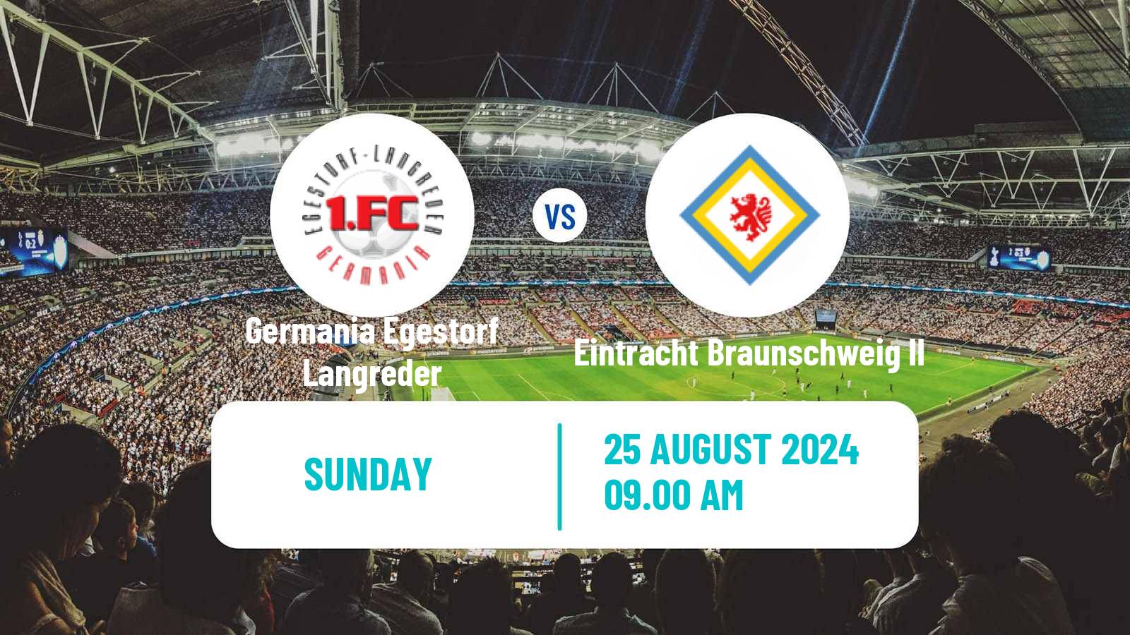 Soccer German Oberliga Niedersachsen Germania Egestorf Langreder - Eintracht Braunschweig II