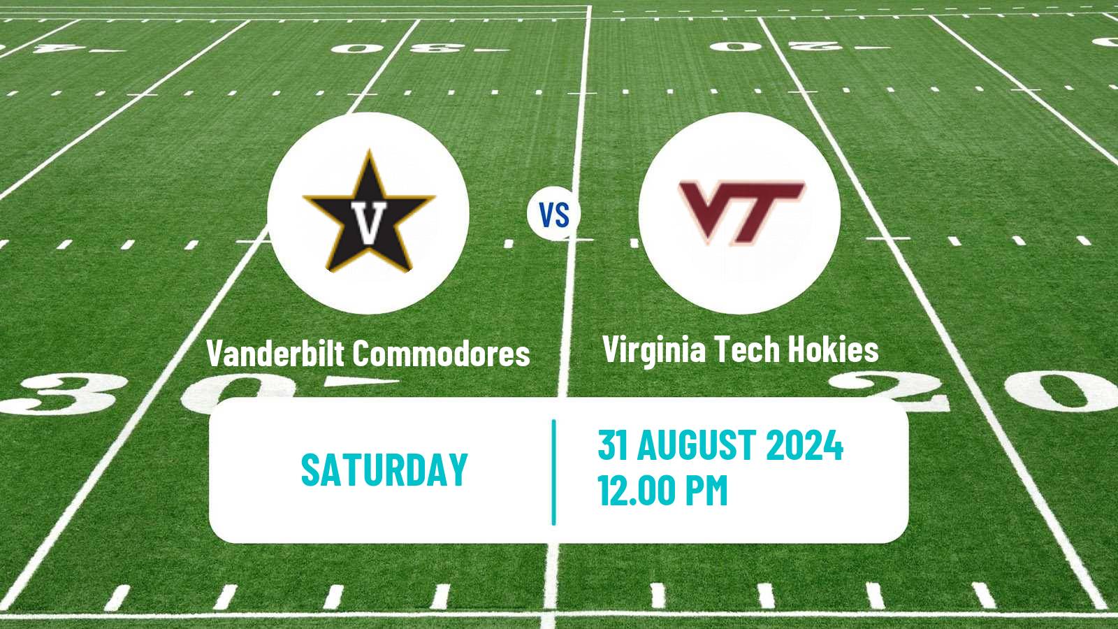 American football NCAA College Football Vanderbilt Commodores - Virginia Tech Hokies