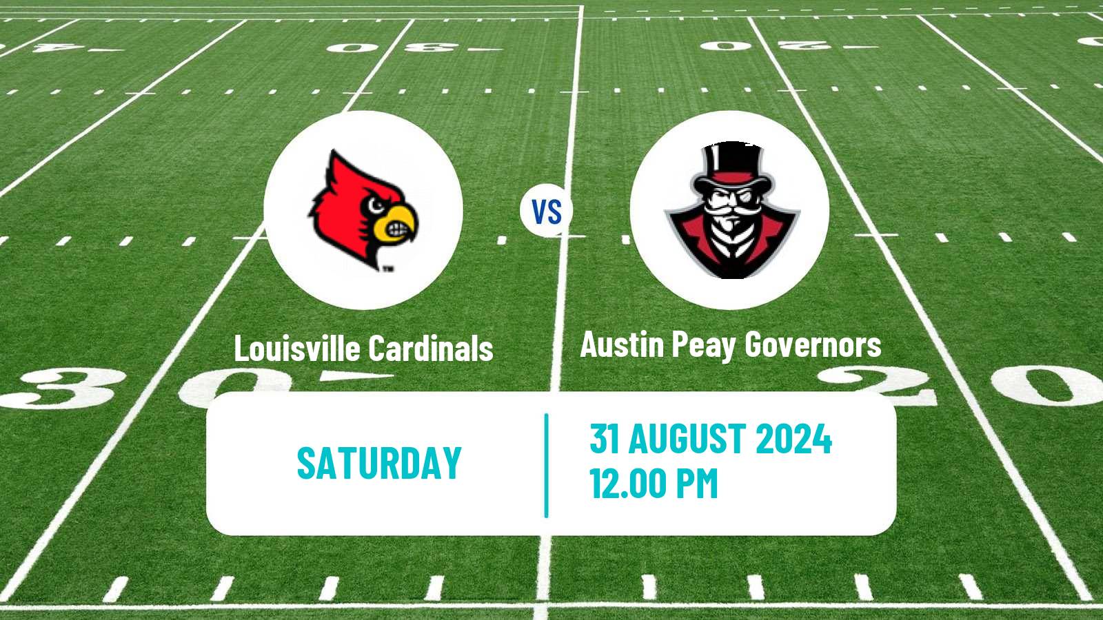 American football NCAA College Football Louisville Cardinals - Austin Peay Governors