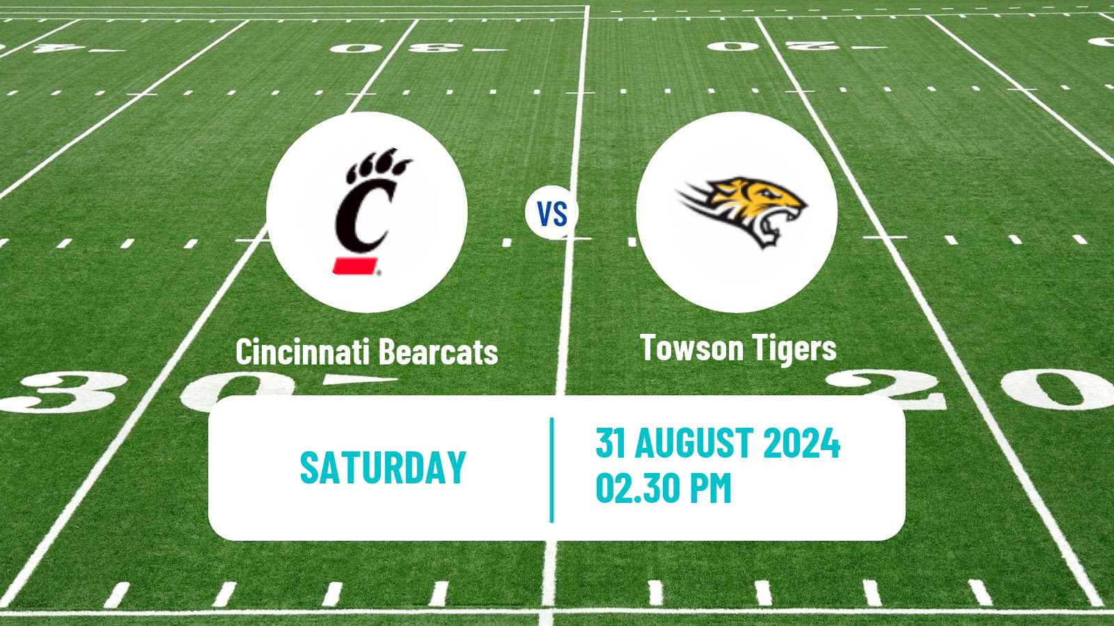 American football NCAA College Football Cincinnati Bearcats - Towson Tigers