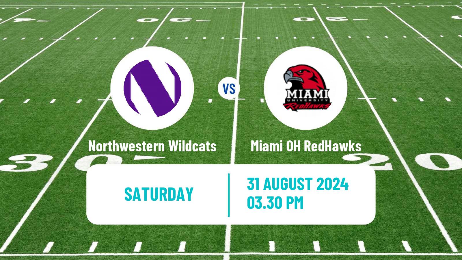 American football NCAA College Football Northwestern Wildcats - Miami OH RedHawks