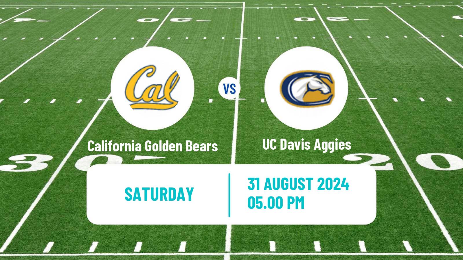 American football NCAA College Football California Golden Bears - UC Davis Aggies