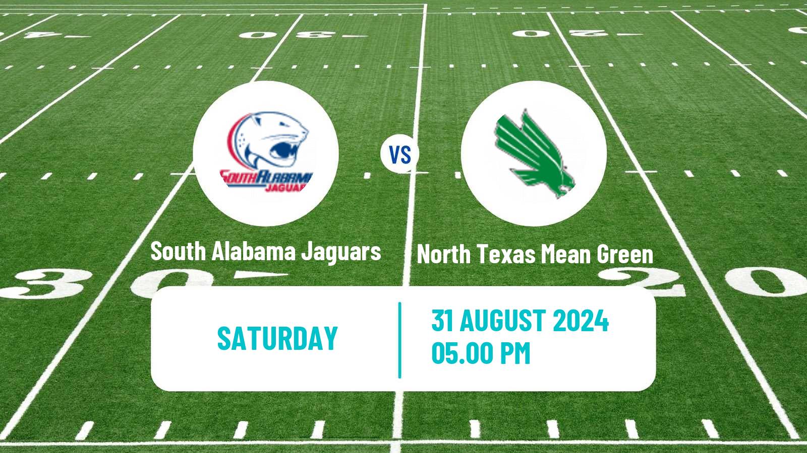 American football NCAA College Football South Alabama Jaguars - North Texas Mean Green