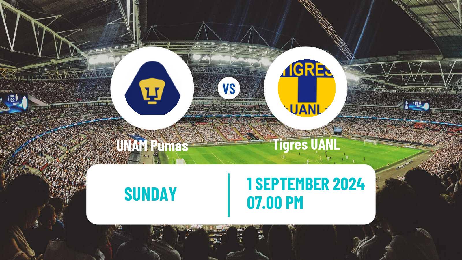 Soccer Mexican Liga MX UNAM - Tigres UANL