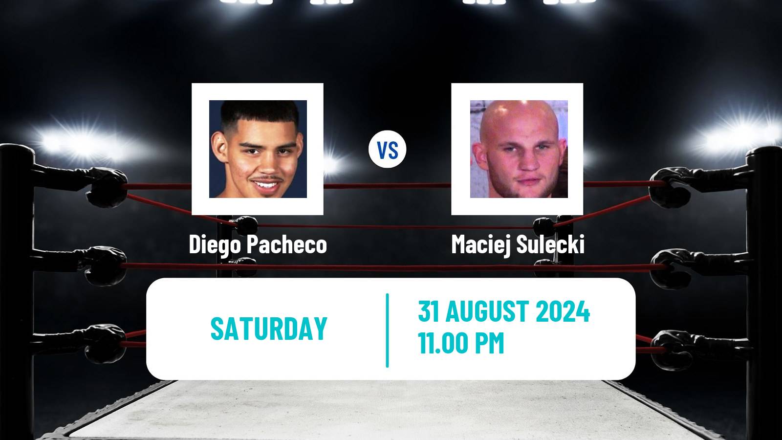 Boxing Super Middleweight WBC Usa WBO International Titles Men Diego Pacheco - Maciej Sulecki