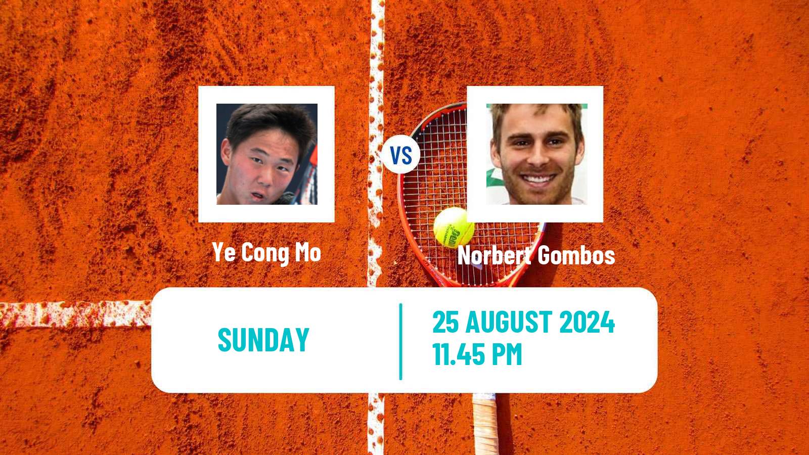 Tennis Zhangjiagang Challenger Men Ye Cong Mo - Norbert Gombos