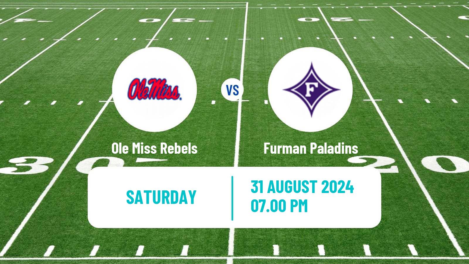 American football NCAA College Football Ole Miss Rebels - Furman Paladins