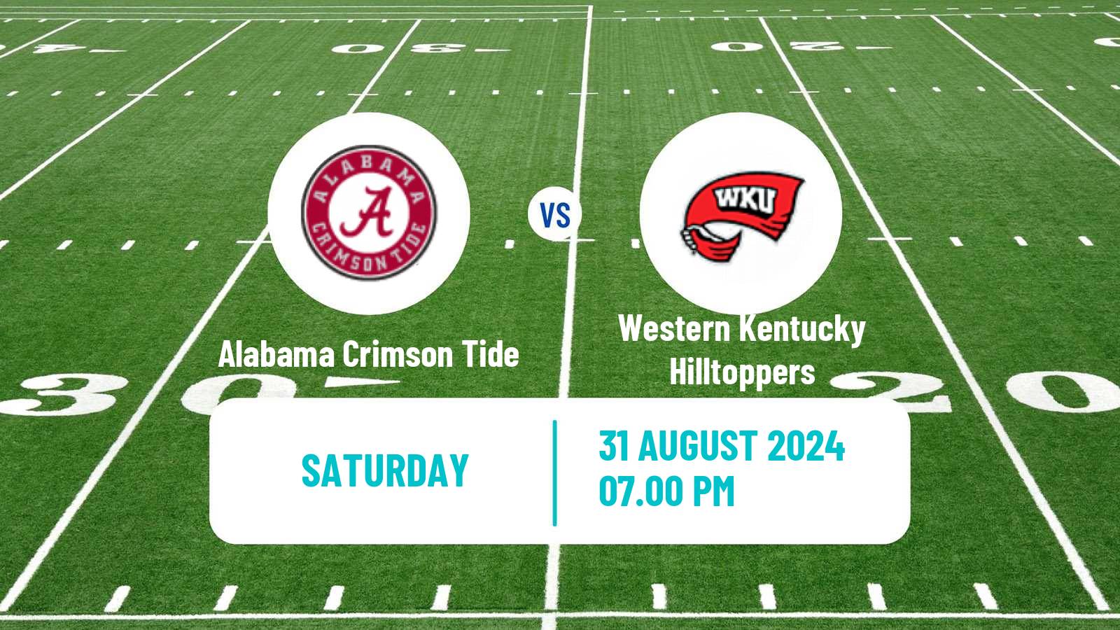 American football NCAA College Football Alabama Crimson Tide - Western Kentucky Hilltoppers