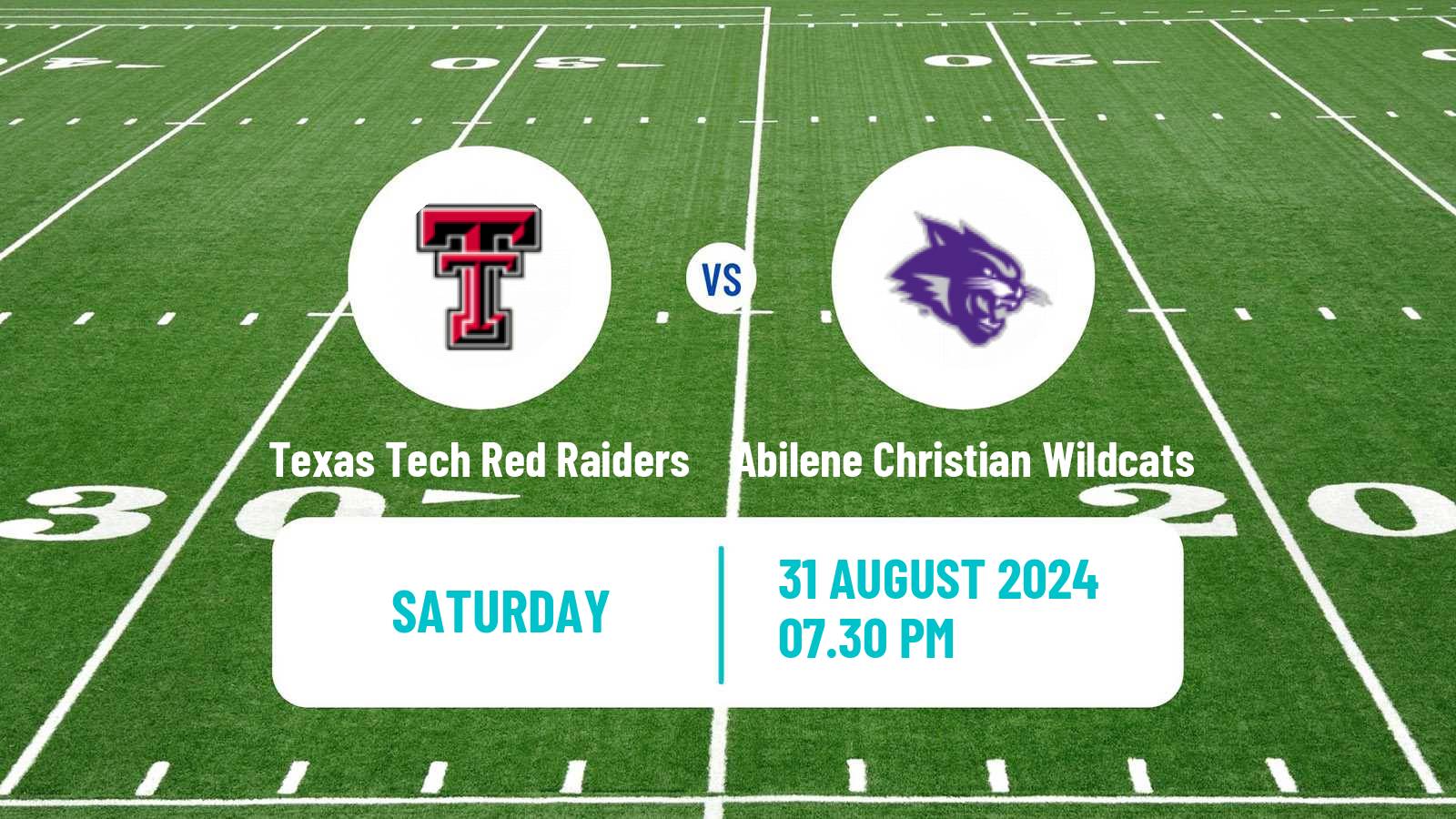 American football NCAA College Football Texas Tech Red Raiders - Abilene Christian Wildcats