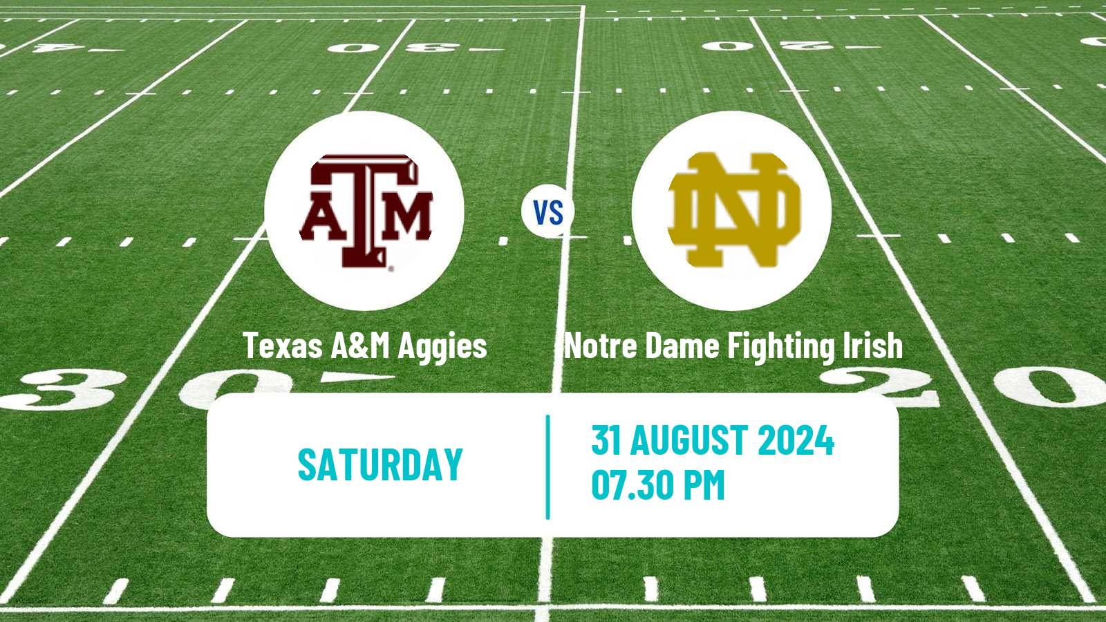 American football NCAA College Football Texas A&M Aggies - Notre Dame Fighting Irish