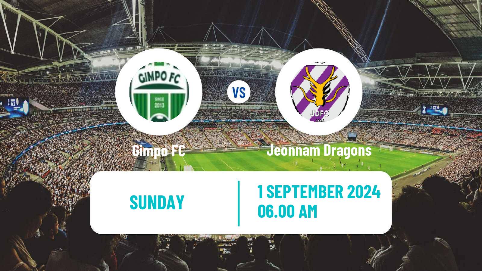 Soccer South Korean K-League 2 Gimpo - Jeonnam Dragons