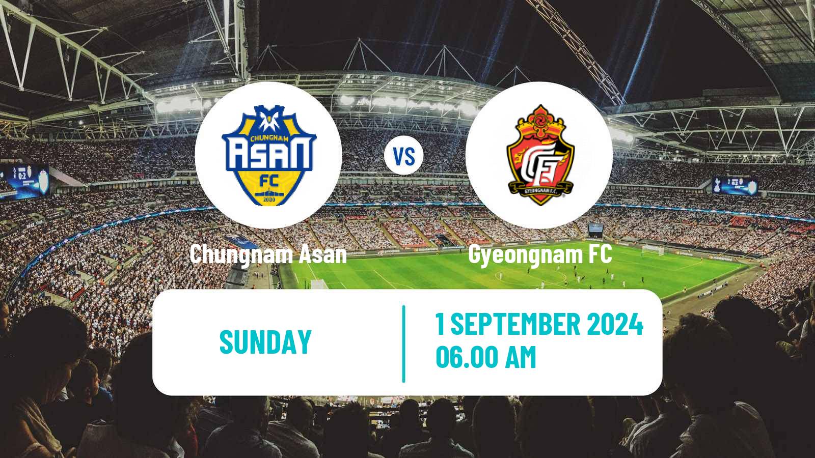 Soccer South Korean K-League 2 Chungnam Asan - Gyeongnam