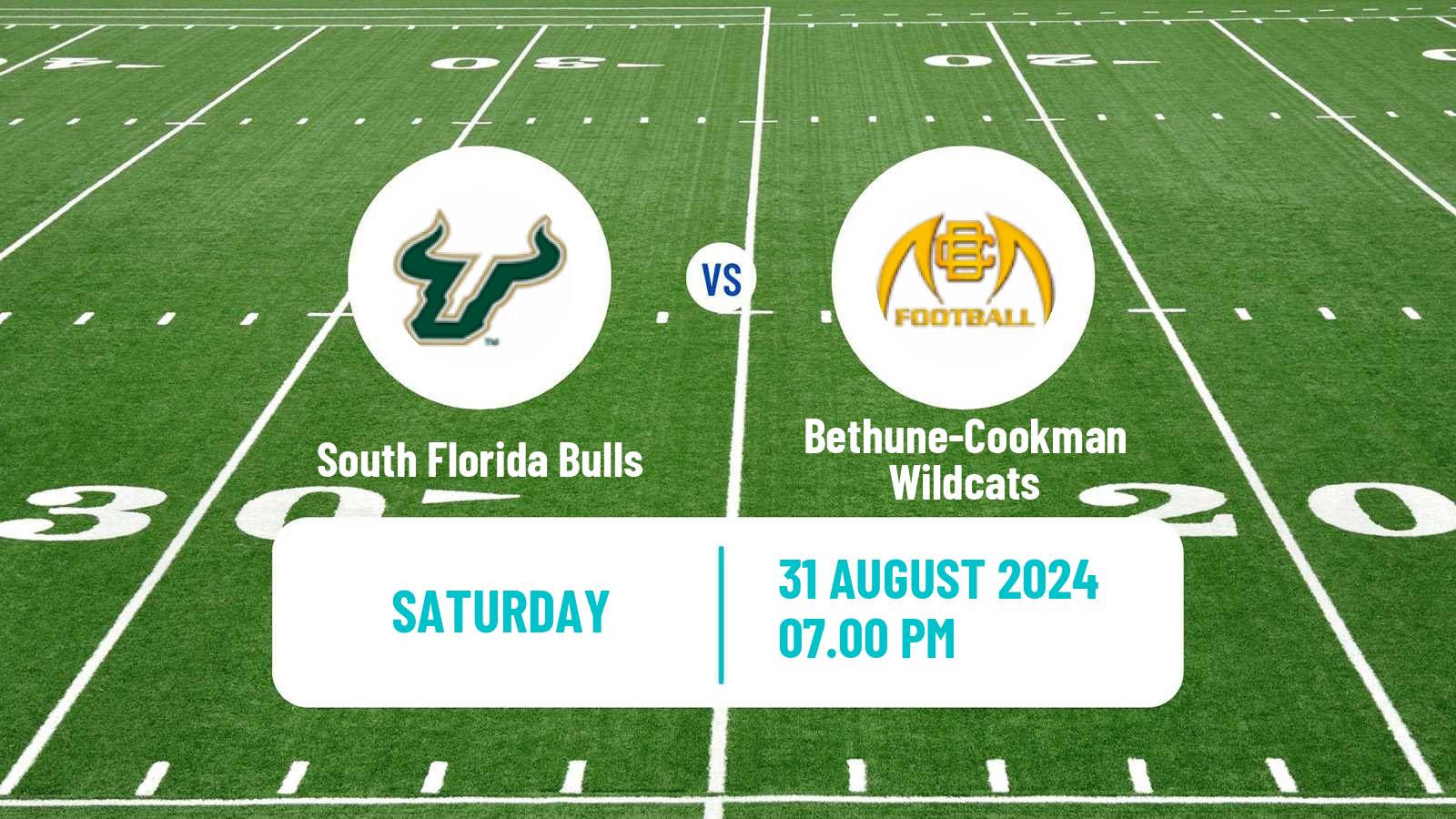 American football NCAA College Football South Florida Bulls - Bethune-Cookman Wildcats