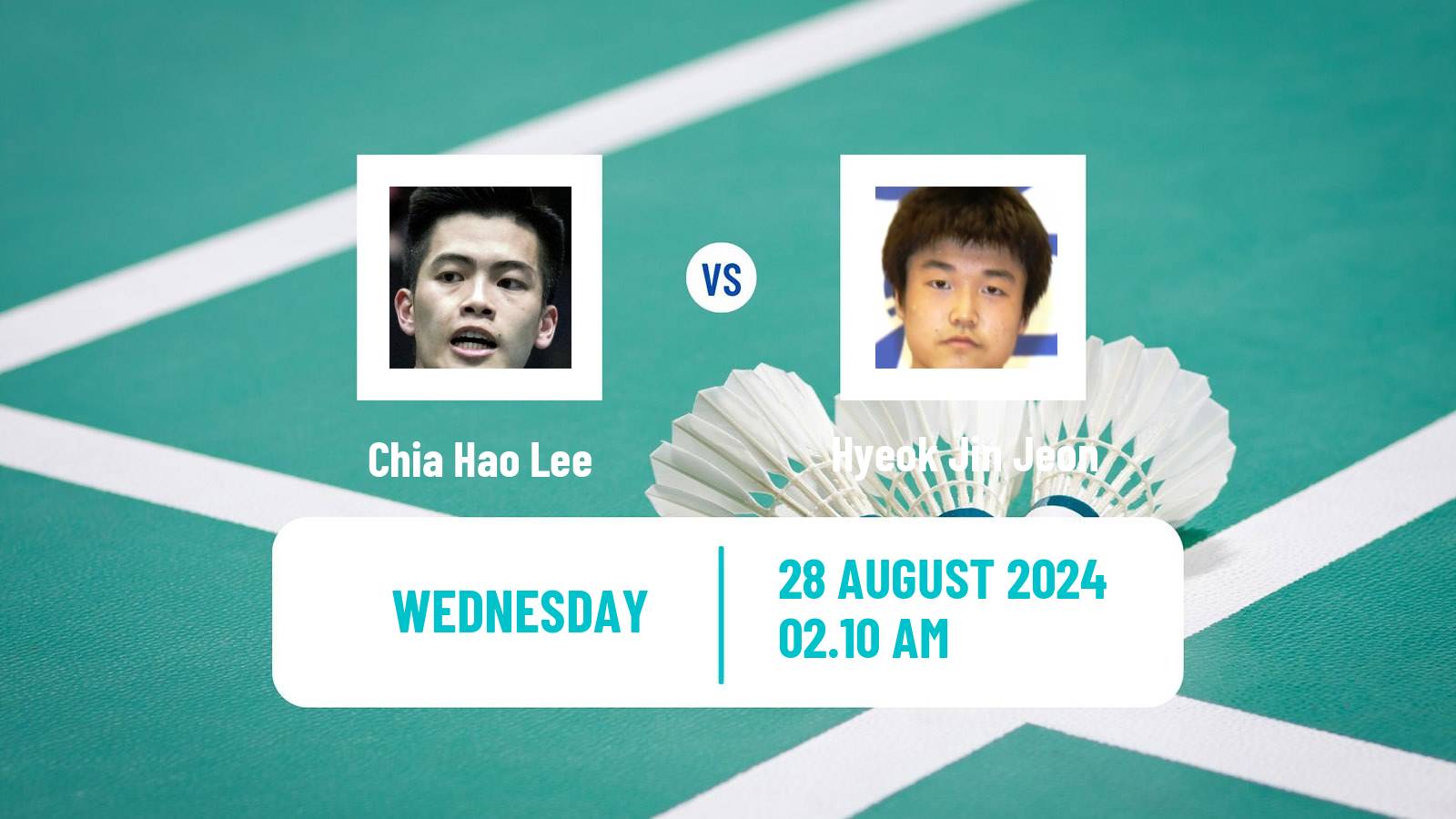 Badminton BWF World Tour Korea Open Men Chia Hao Lee - Hyeok Jin Jeon