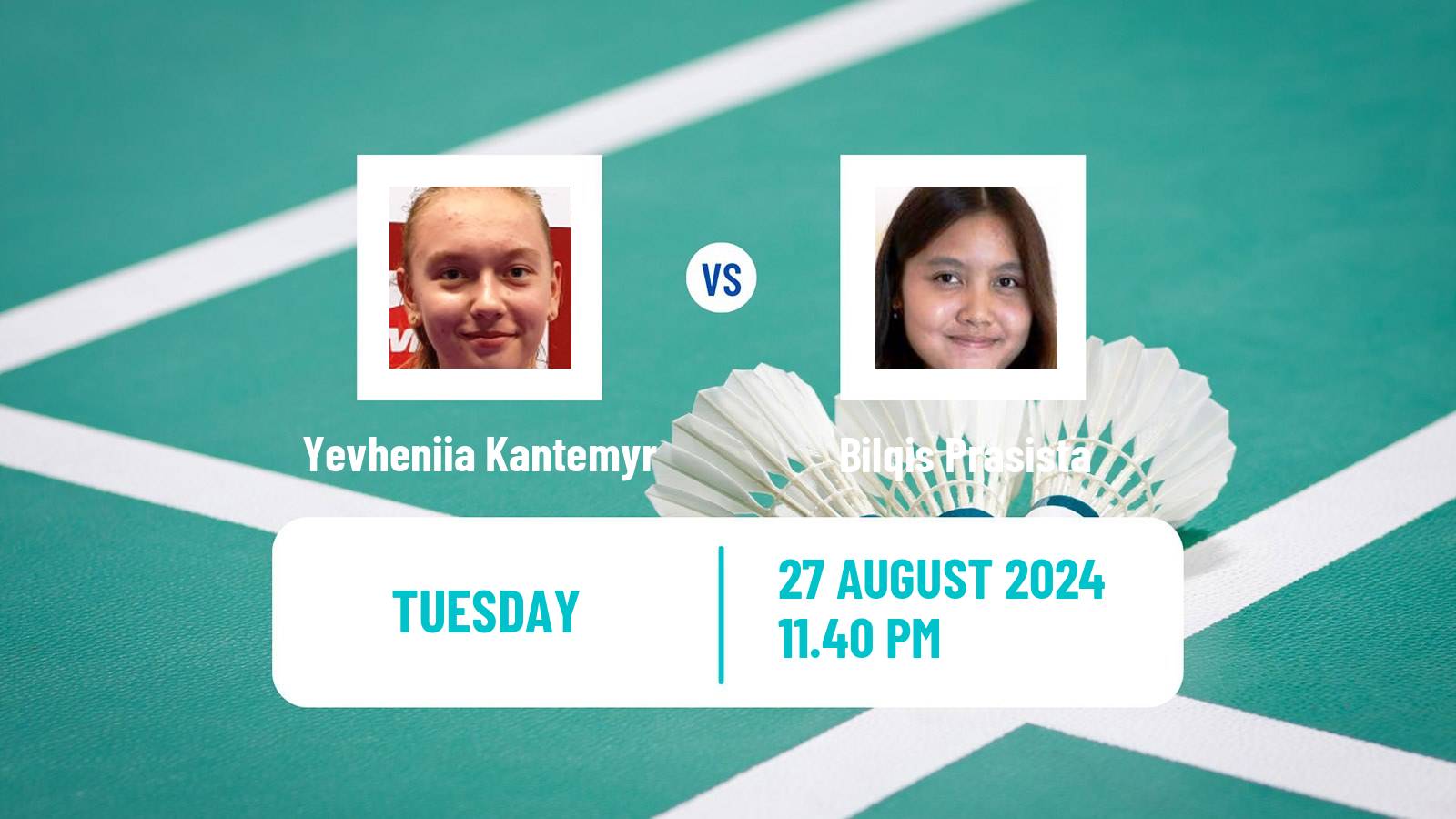 Badminton BWF World Tour Indonesia Masters 2 Women Yevheniia Kantemyr - Bilqis Prasista