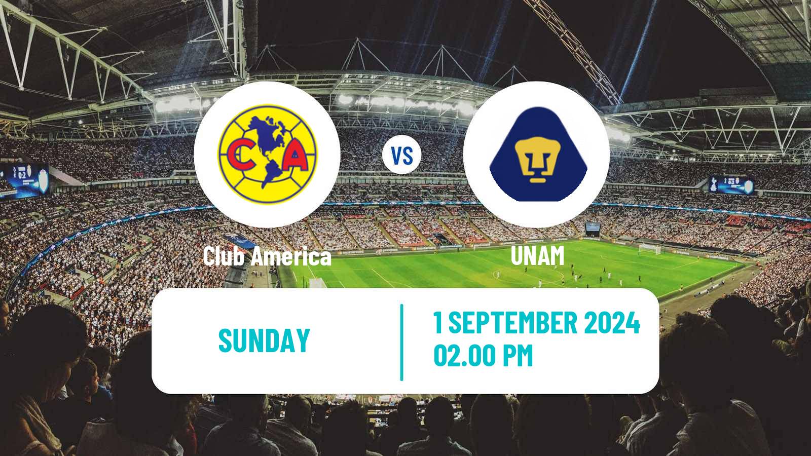 Soccer Mexican Liga MX Women Club America - UNAM