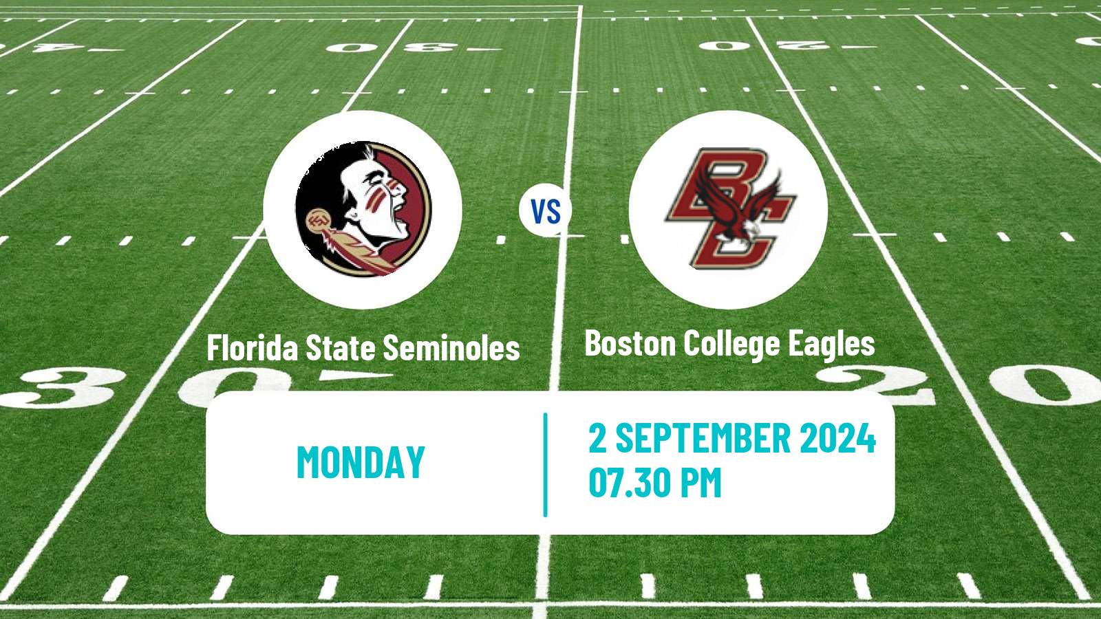 American football NCAA College Football Florida State Seminoles - Boston College Eagles