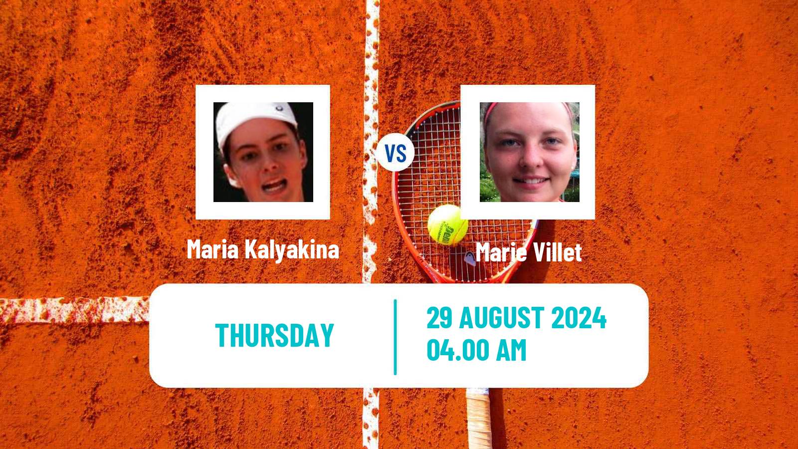 Tennis ITF W15 Monastir 33 Women Maria Kalyakina - Marie Villet