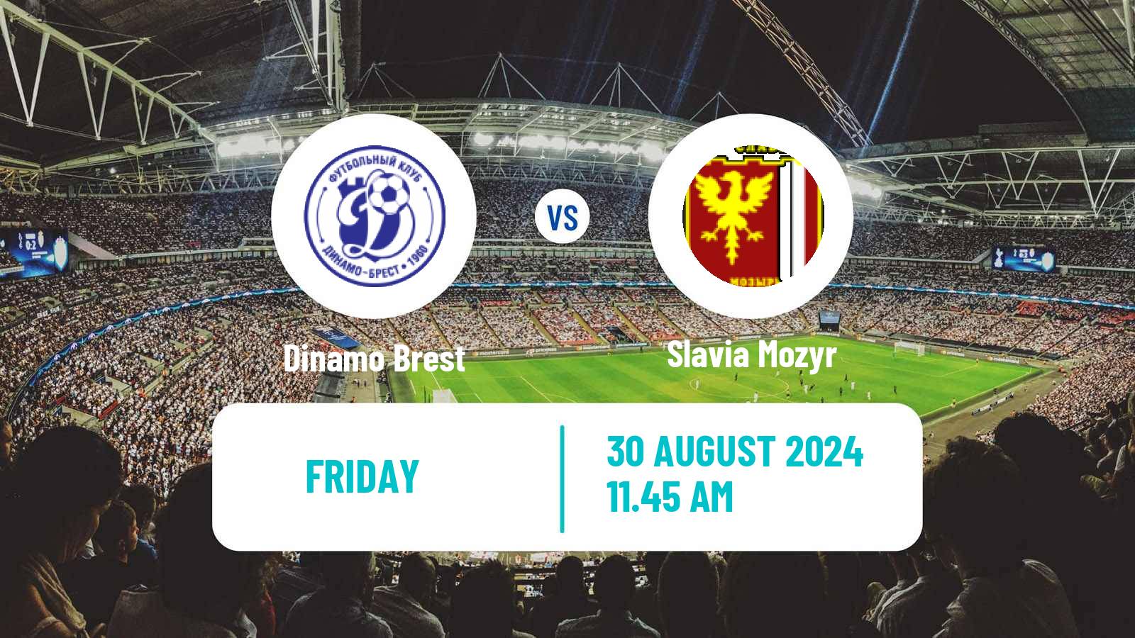 Soccer Belarusian Vysshaya Liga Dinamo Brest - Slavia Mozyr