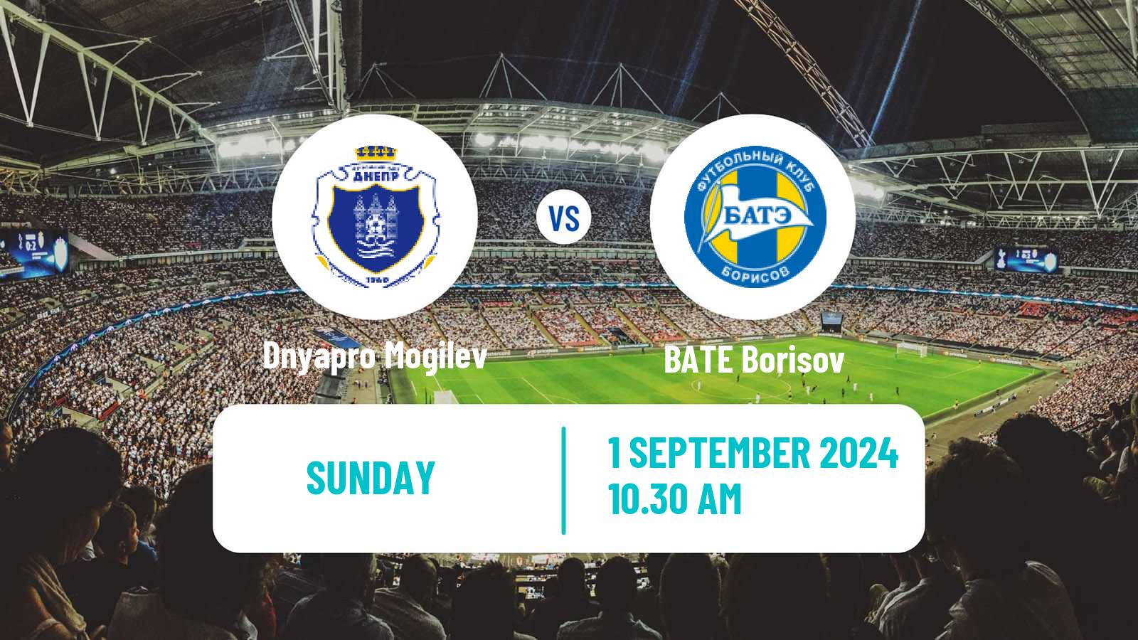 Soccer Belarusian Vysshaya Liga Dnyapro Mogilev - BATE Borisov