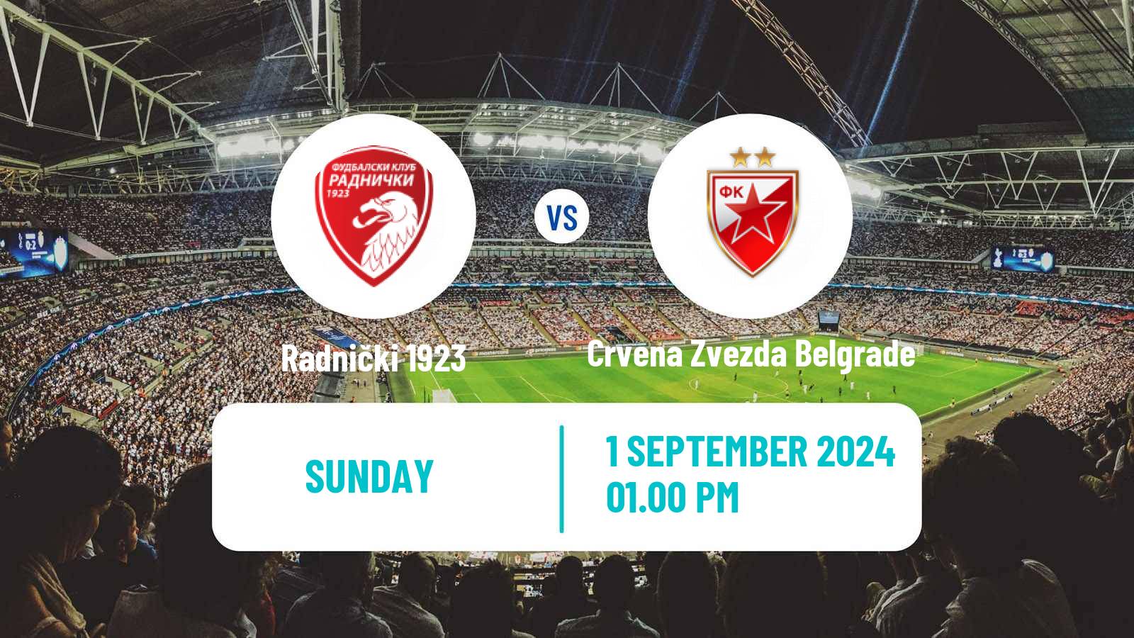 Soccer Serbian Superliga Radnički 1923 - Crvena Zvezda Belgrade