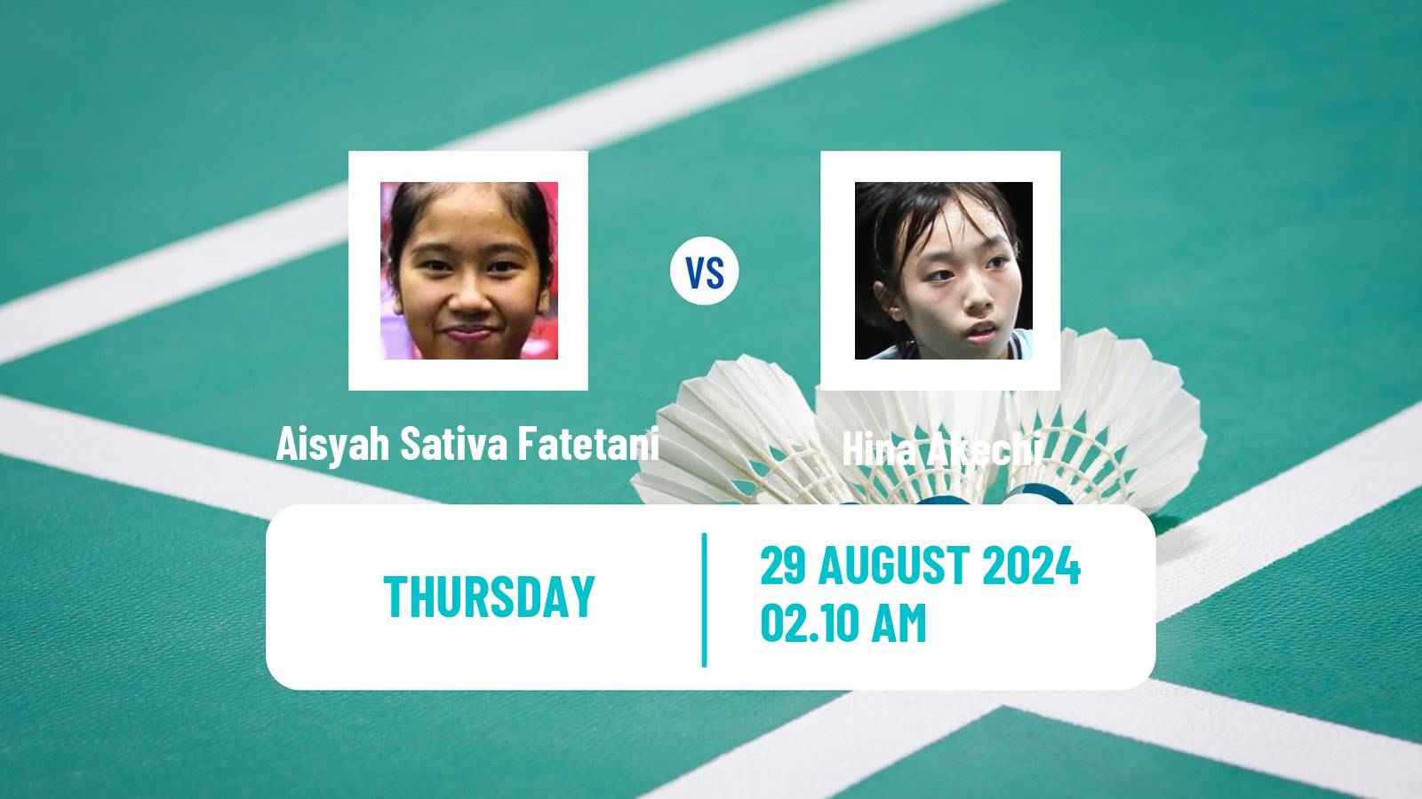 Badminton BWF World Tour Indonesia Masters 2 Women Aisyah Sativa Fatetani - Hina Akechi