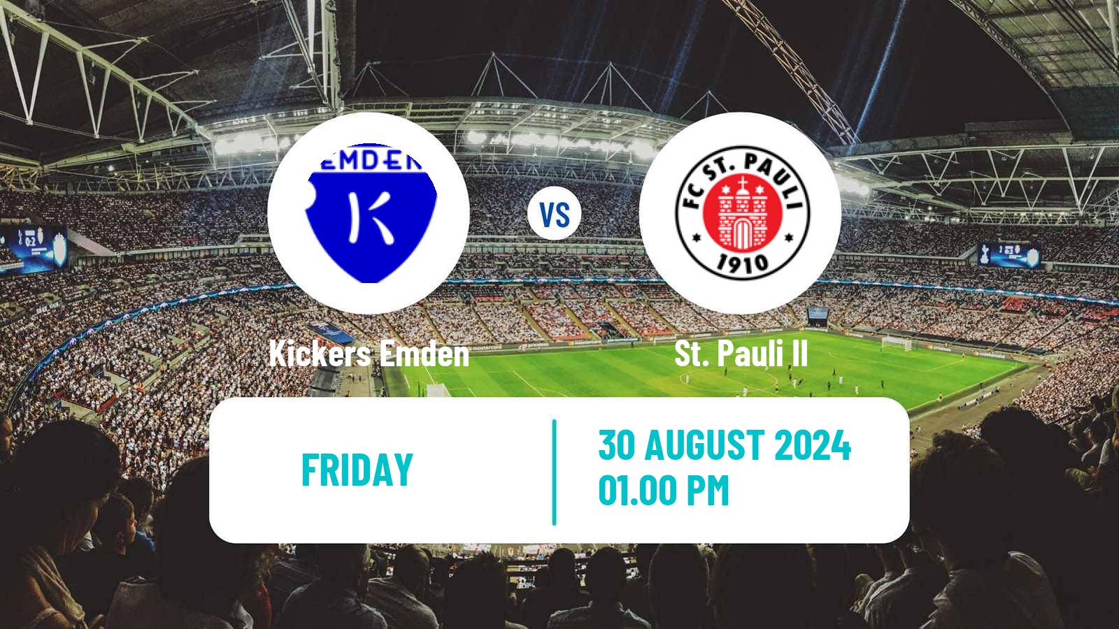 Soccer German Regionalliga North Kickers Emden - St. Pauli II