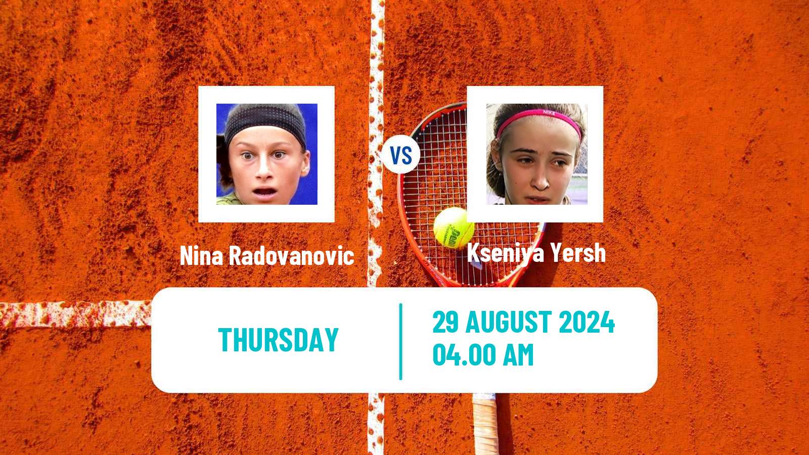 Tennis ITF W15 Monastir 33 Women Nina Radovanovic - Kseniya Yersh