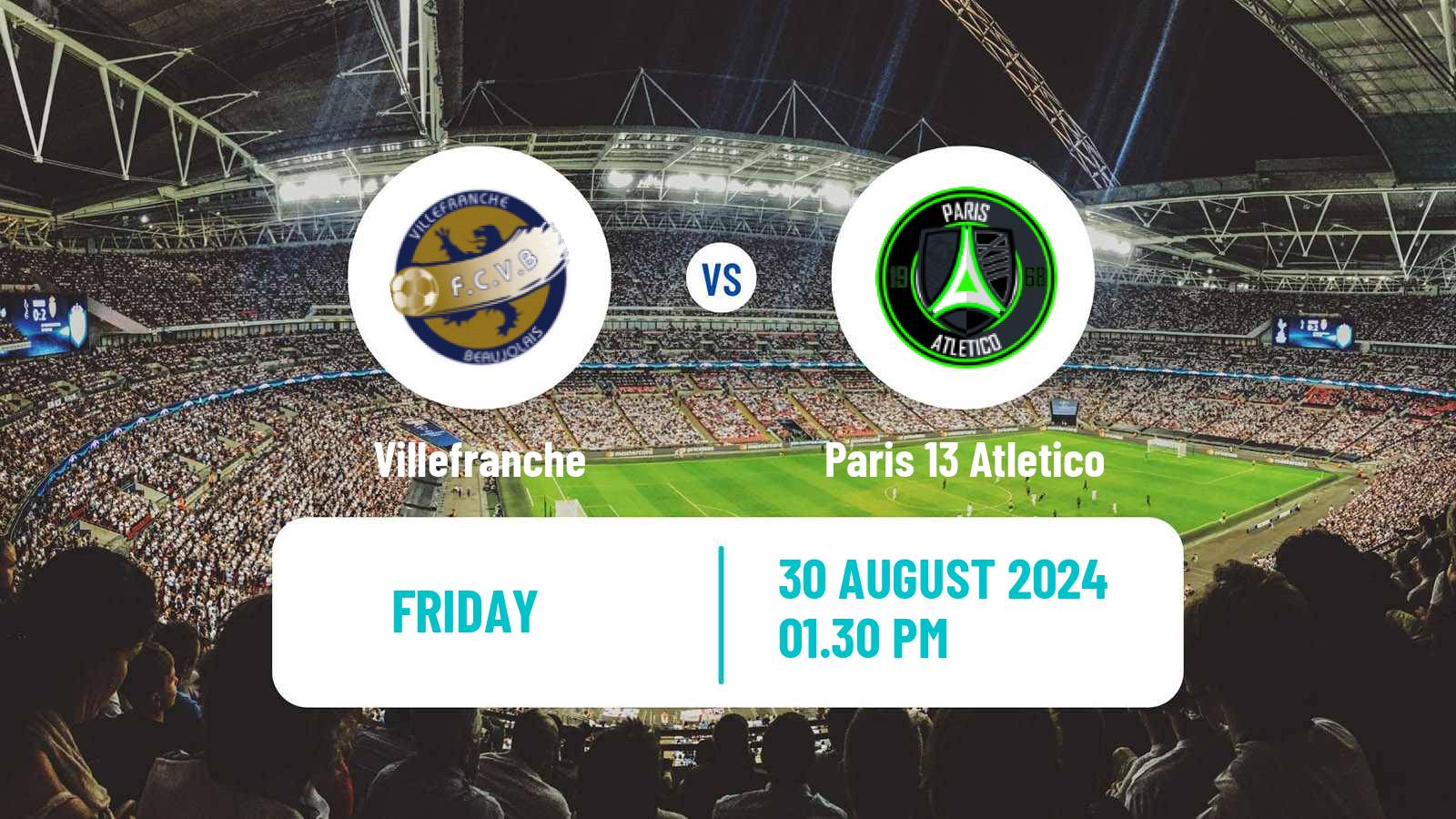 Soccer French National League Villefranche - Paris 13 Atletico