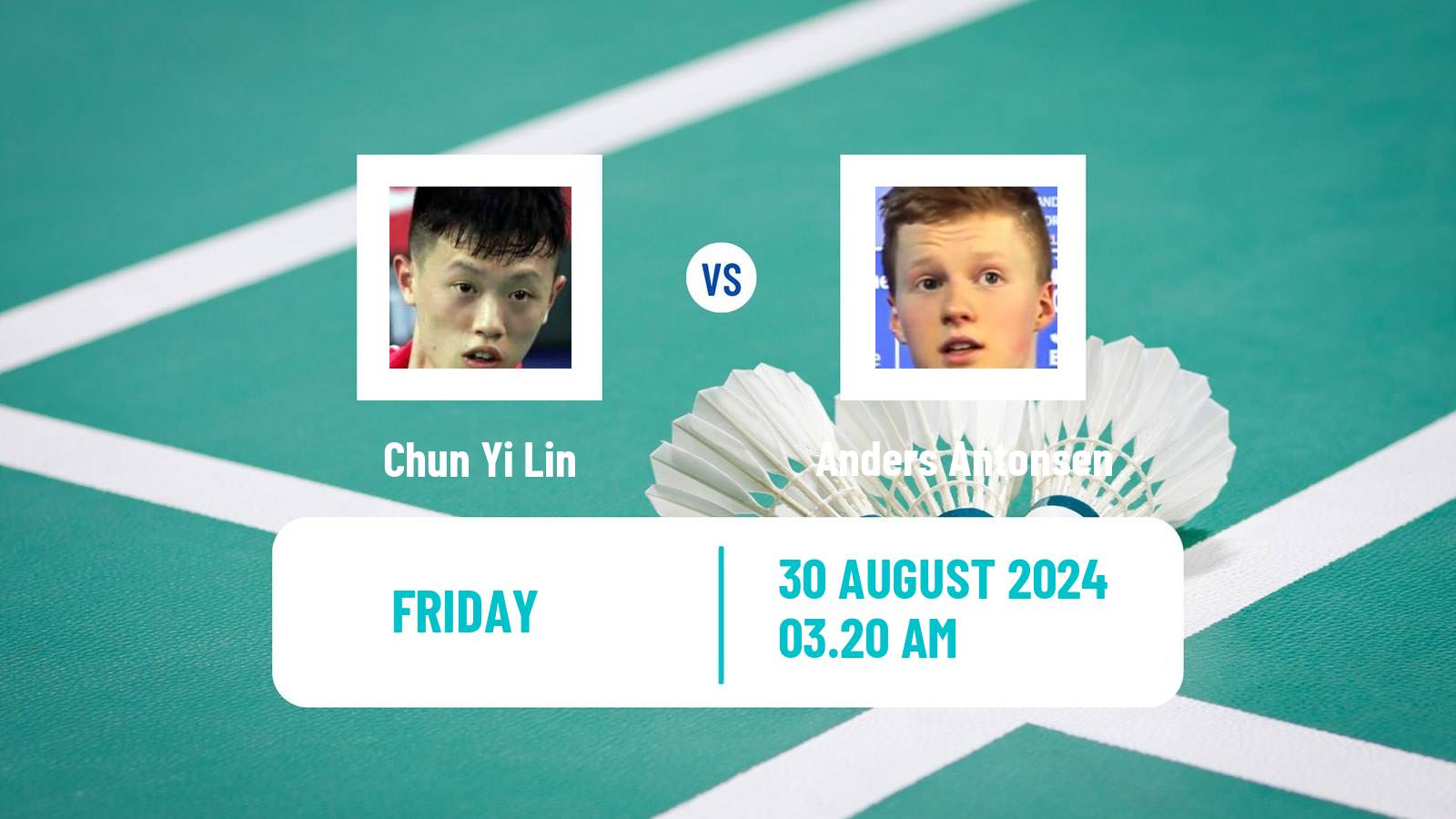 Badminton BWF World Tour Korea Open Men Chun Yi Lin - Anders Antonsen